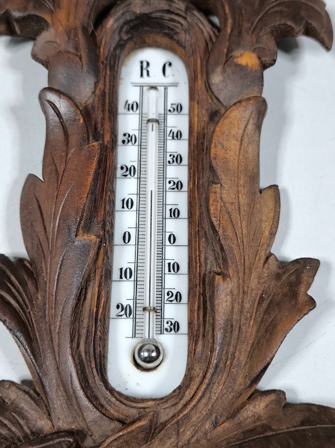 Vintage Barometer Thermometer Clock Weather Station Working