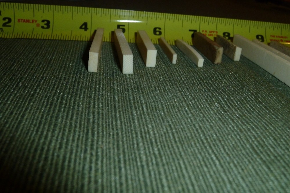 Assorted Older Used Vintage Guitar Bone Nut Blanks - Item TE