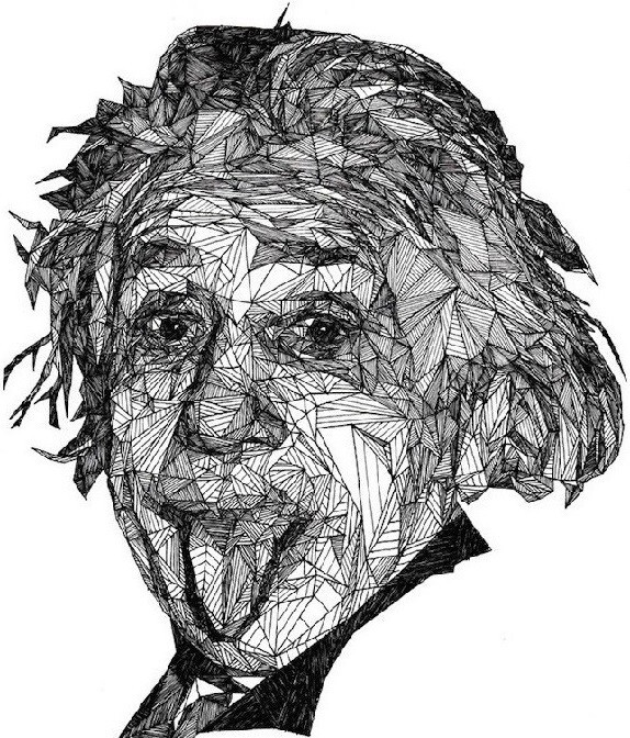 temporary tattoo - Set of two wrist size Einstein  (approx. 1.5" each)