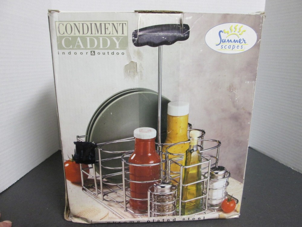 Stainless Steel Condiment Caddy8 compartments New- box damage