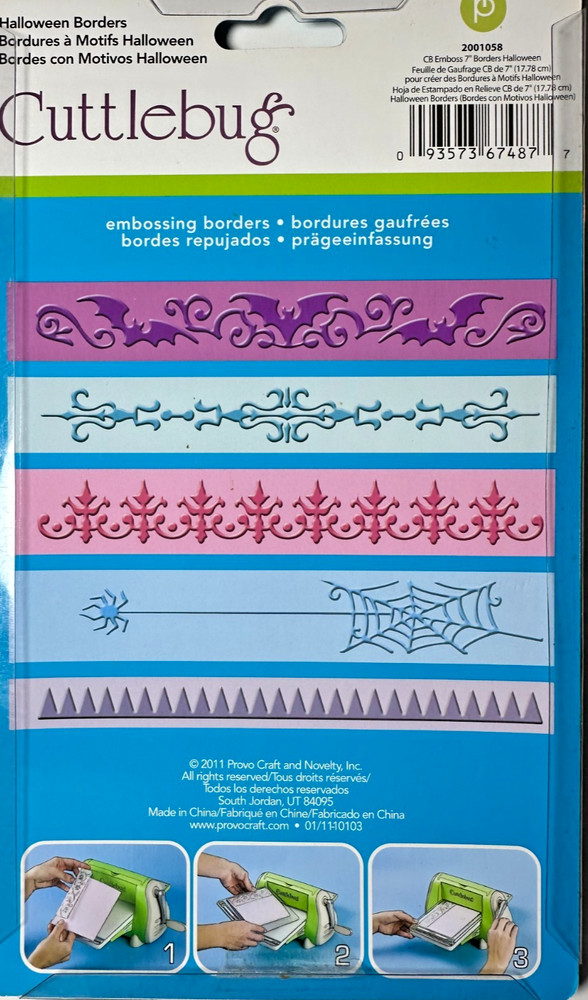 5 CUTTLEBUG EMBOSSING HALLOWEEN BORDERS 7" GREAT SET