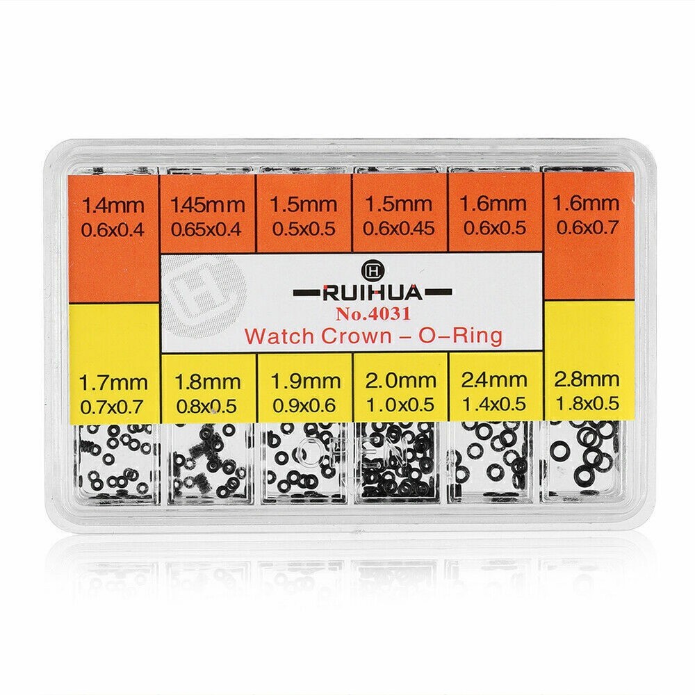 Assorted 12 Sizes Watch Crown Waterproof Rubber O-Ring Gasket - Approx. 1000Pcs