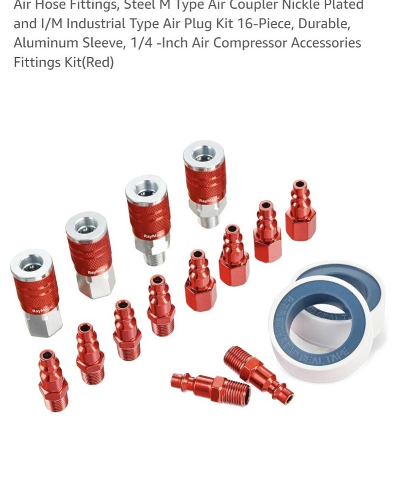 16 Piece Air Plug Kit Stainless Steel