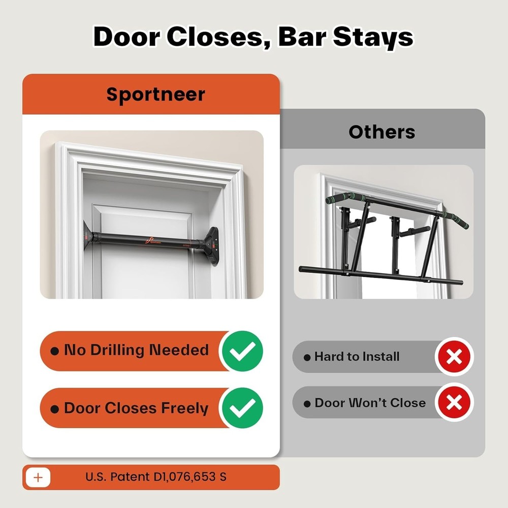 Versatile Pull Up Bar for Home Gym | 440lbs Load, Easy Installation Guide