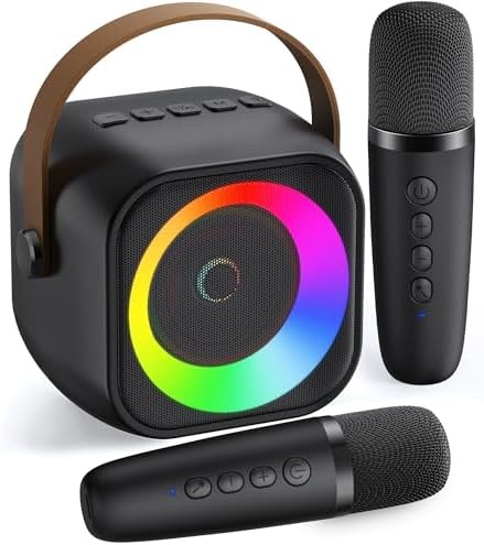 Mini Bluetooth Karaoke Speaker with Wireless Microphones