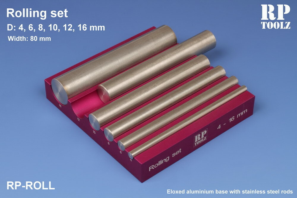 RP Toolz Rolling Set (Diameters: 4, 6, 8, 10, 12, 16mm; Width: 80mm)