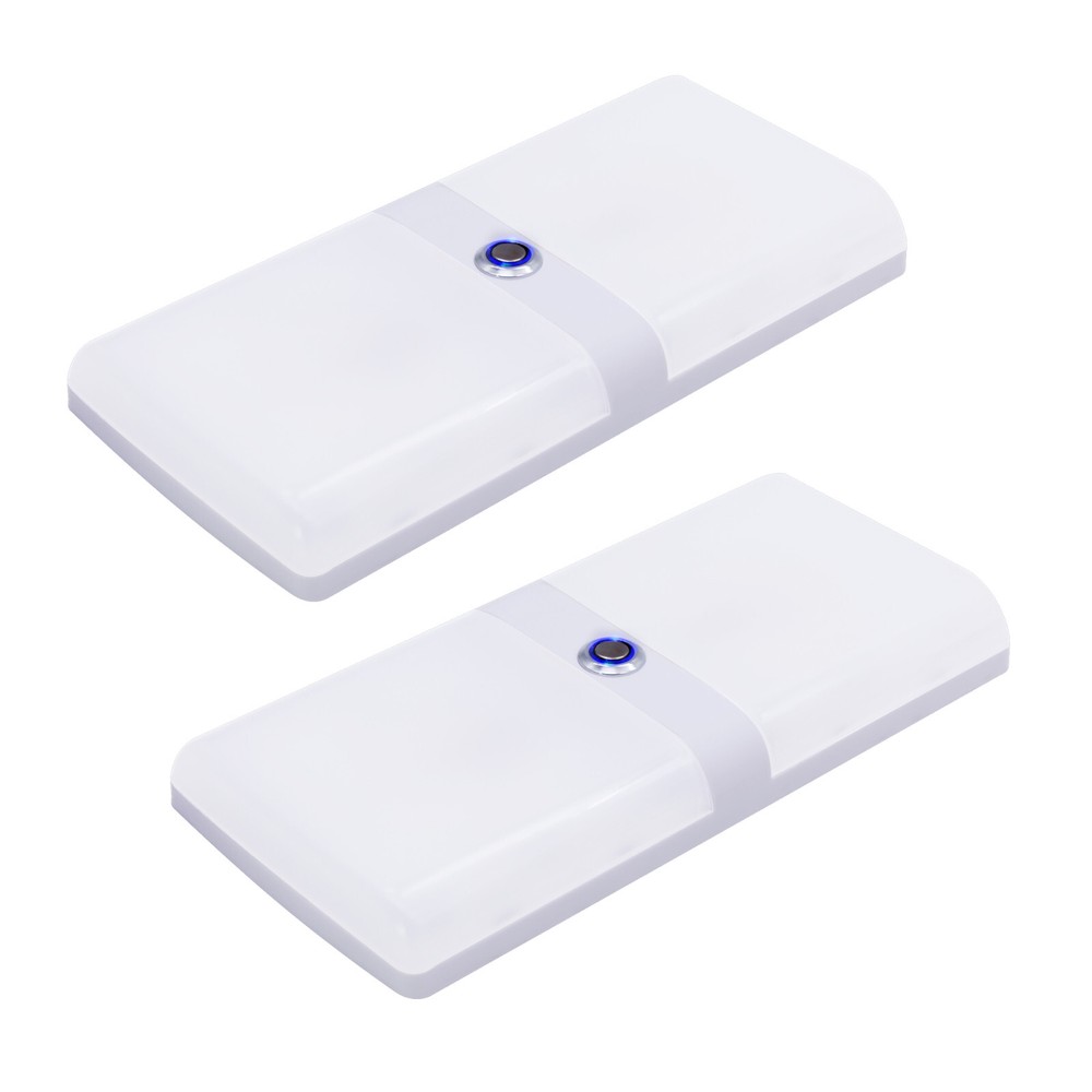 Facon 2PKS 12V 1000Lumens LED RV Dimmable Ceiling Dome Light For Boat Trailer