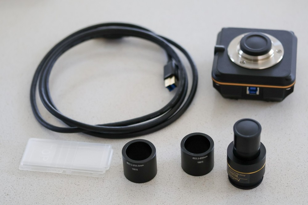 AmScope MU503B 5MP USB Microscope Camera - Full Kit, Original Box, 10 months old
