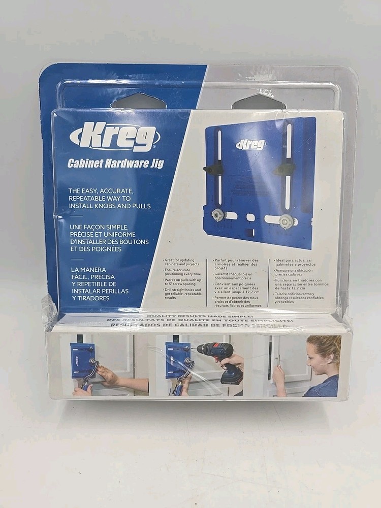 Kreg Jig Adjustable Polymer Cabinet Hardware Pocket Hole Guide KHI-PULL