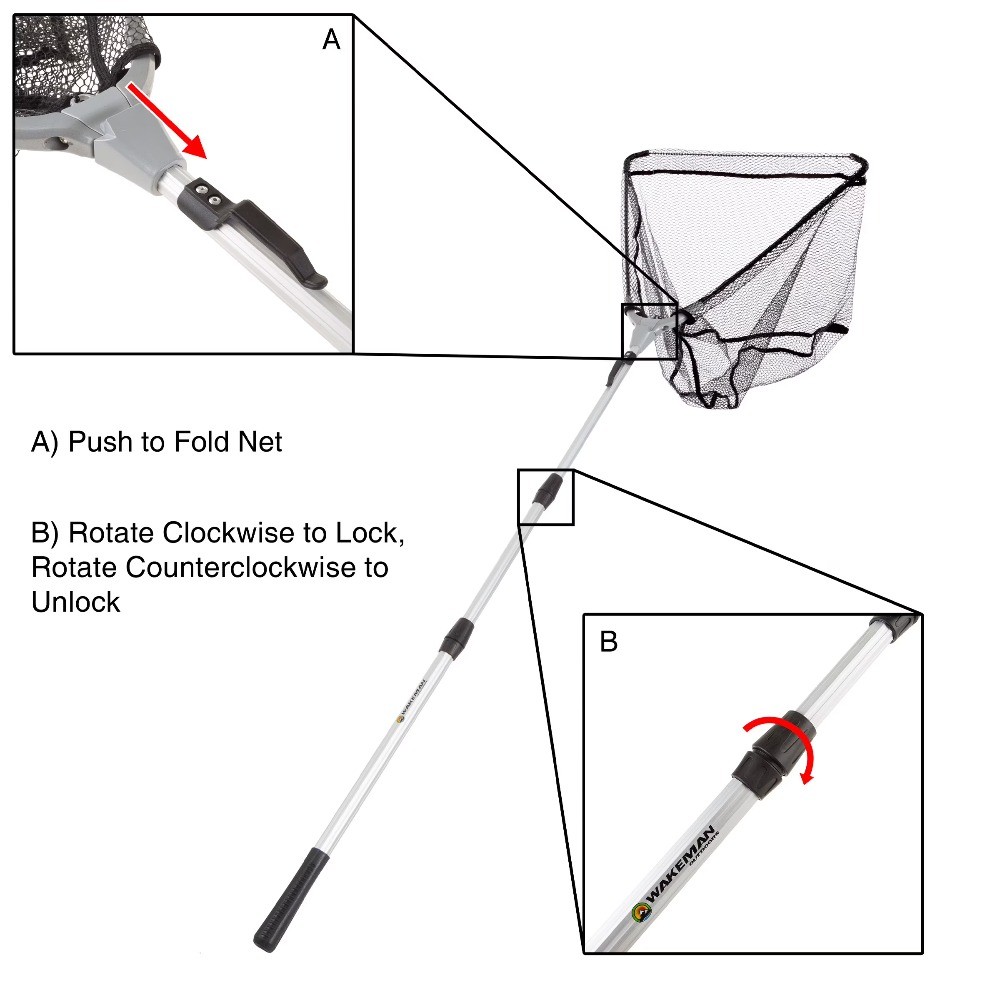 Net with Telescoping Handle- Collapsible and Adjustable Landing Net