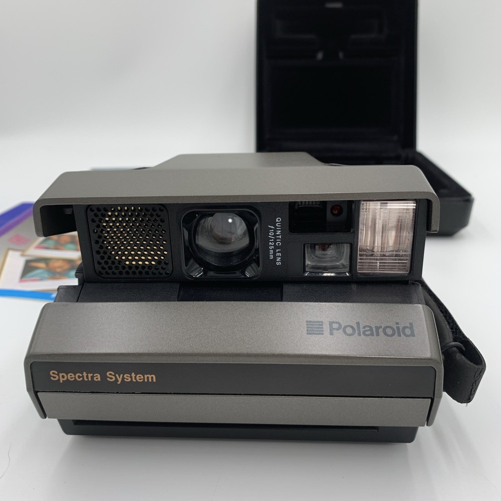 Vintage Polaroid Spectra System Instant Camera Remote & Hard Shell Case Untested