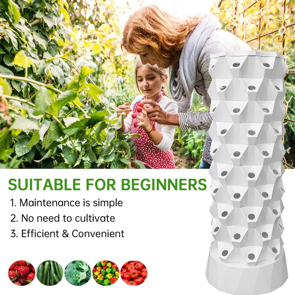 Vertical 80-Pots Hydroponics Tower Set Hydroponic Growing System Home Gardening