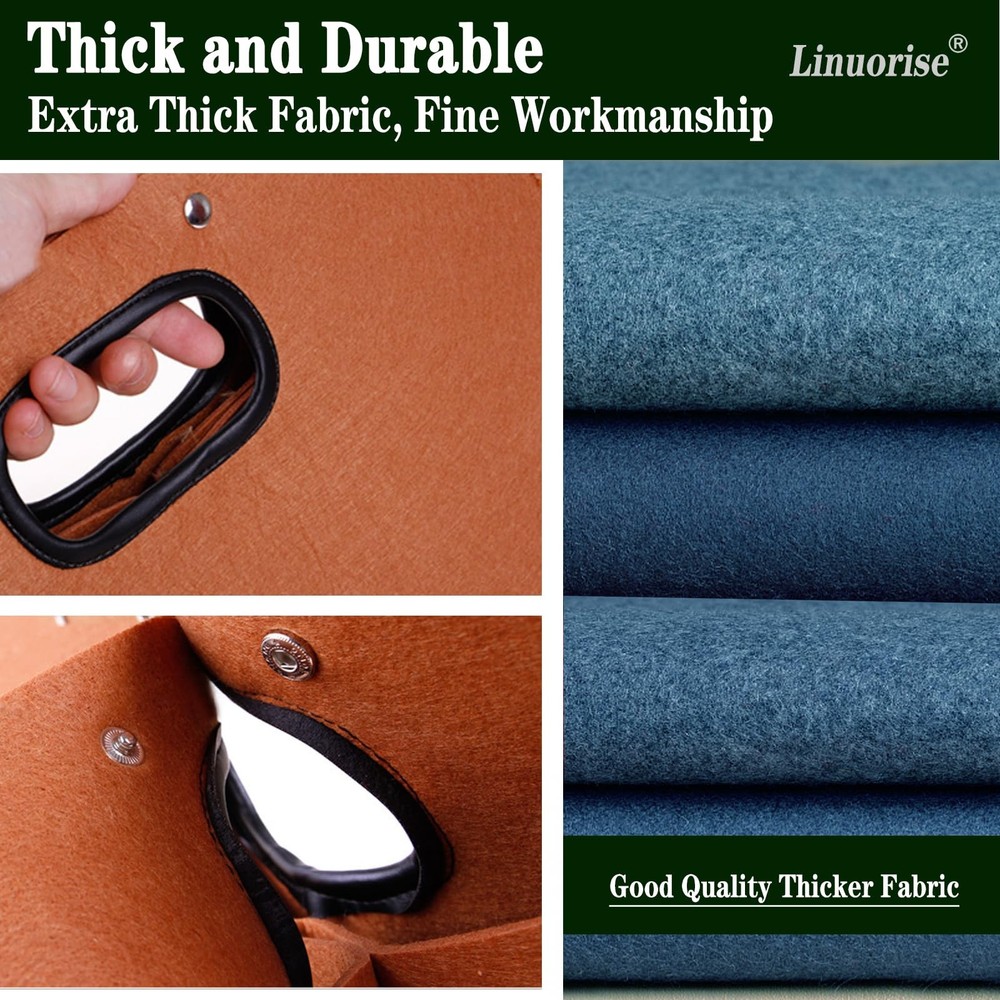 Linuorise Grill Accessory Storage Bag, BBQ Tools Storage, Brown