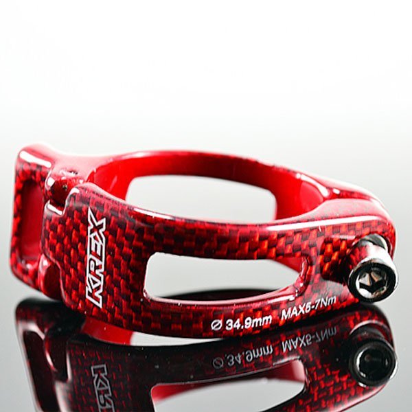 KREX Carbon + Alloy Front Derailleur Forged Clamp , 34.9mm , Red