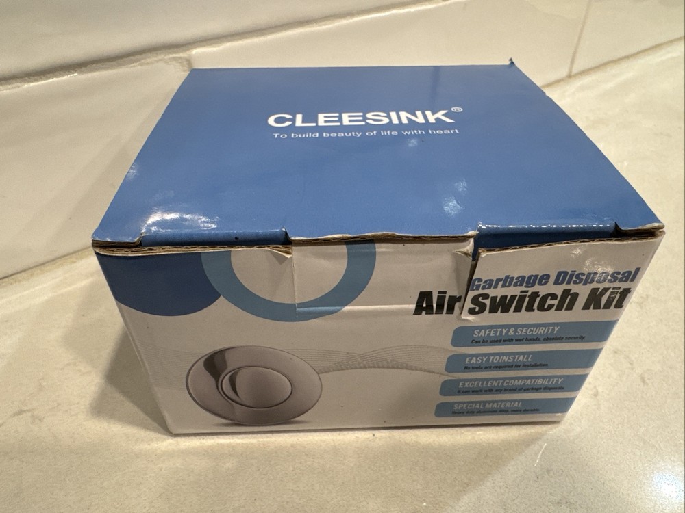 Cleesink Garbage Disposal Air Switch Kit Brushed Copper Colored Button NEW
