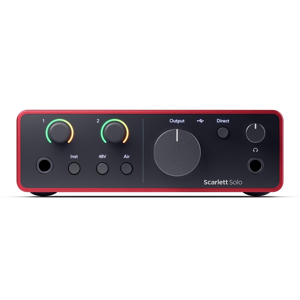 Focusrite Scarlett Solo 4th Gen USB Interface with Software Suite, Bundle with H