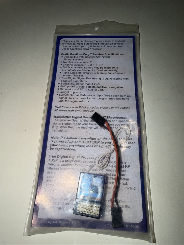 Castle Creations Berg 7P Receiver - 2 Units - Standard And Horizontal