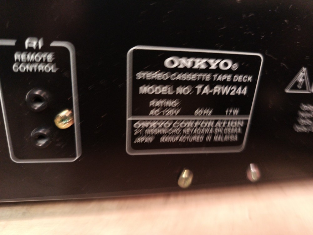 ONKYO TA-RW244 Stereo Cassette Deck Dual Auto Reverse Works But Needs Leftbelt