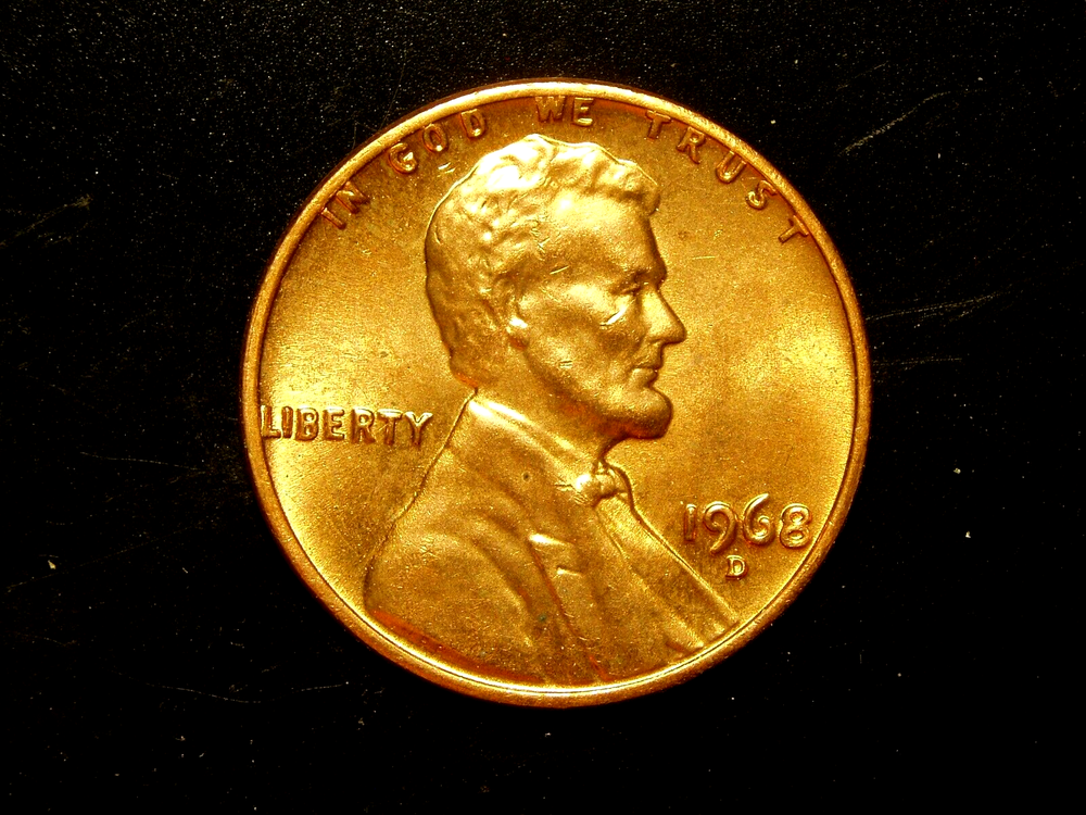 1968-D UNC LINCOLN MEMORIAL CENT #1