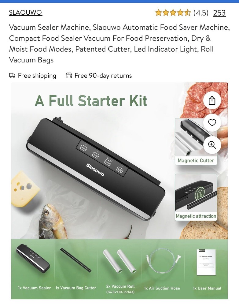 Vacuum Food Sealer Machine Automatic Detachable Design LED Indicator Light