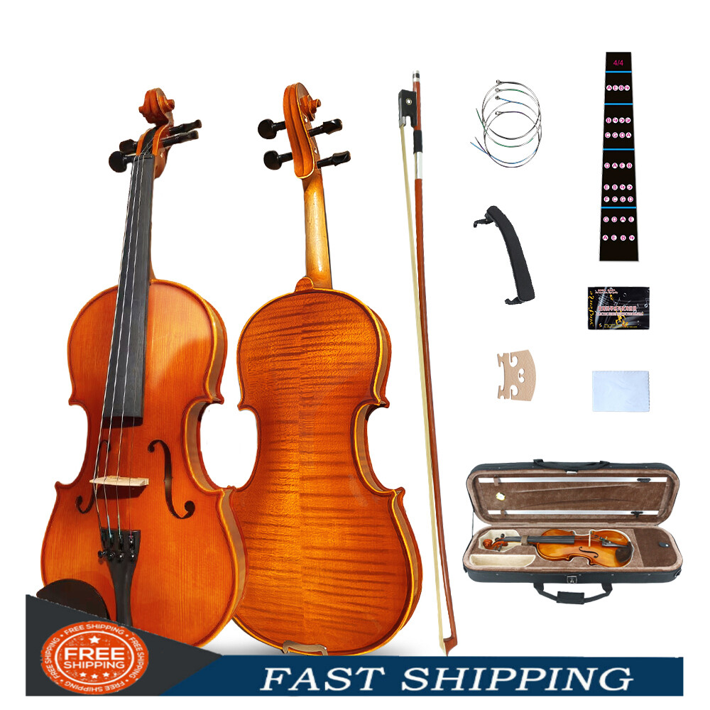 4/4 Violin Set with Shoulder Rest and Extra Strings for Beginners and Adults