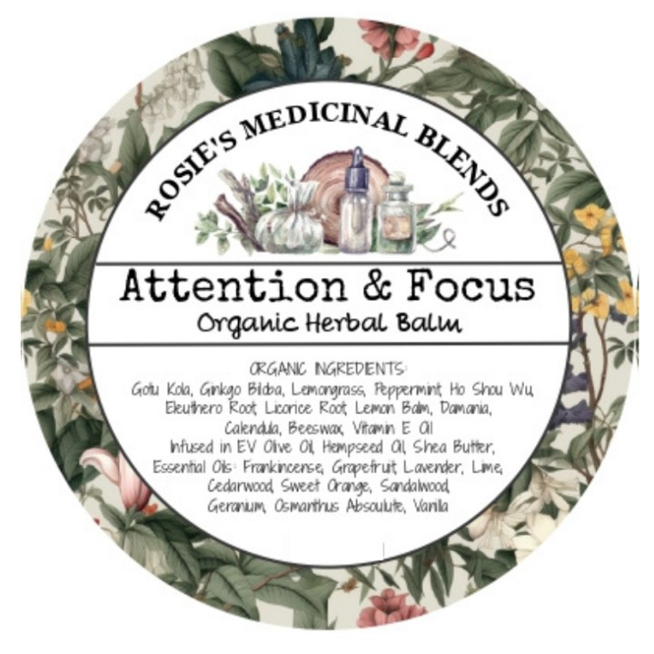 ATTENTION & FOCUS | Organic Herbal Balm | Smart | Mind | Brain | Study | Work