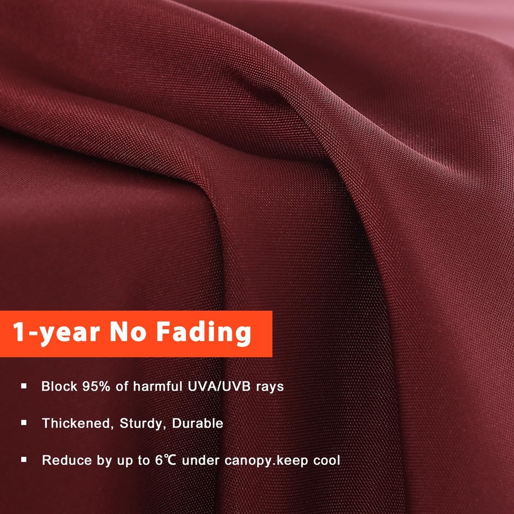 MASTERCANOPY Patio Umbrella 9 ft Replacement Canopy for 8 9FT, Burgundy