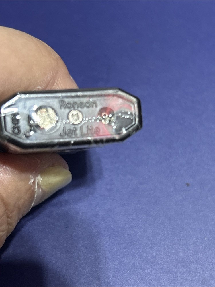 Zippo Ronson JetLite Black Skull Lighter NOS