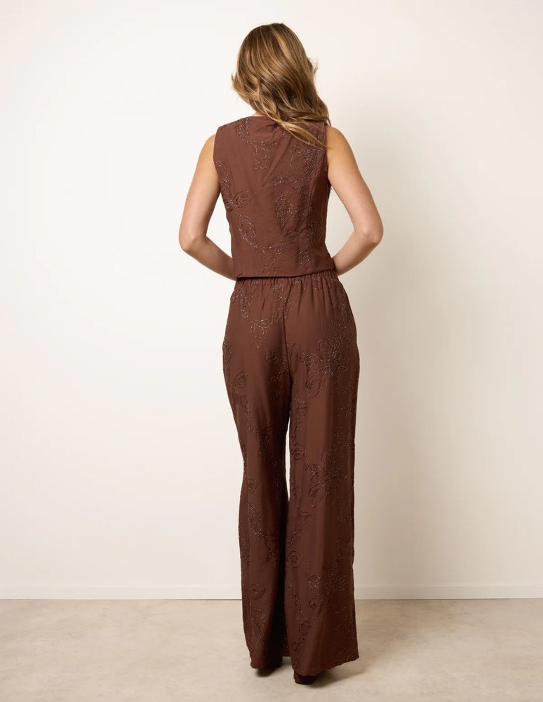 Blue Vanilla Womens Embroidered Pattern Co-Ord Set