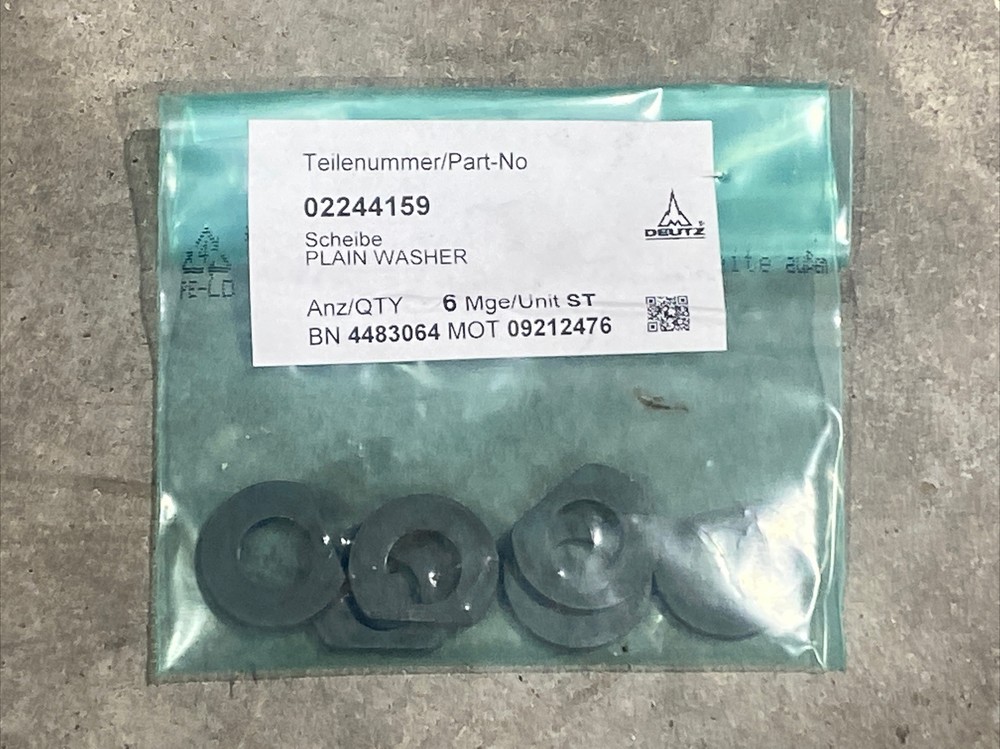 Deutz 02244159 Plain Washer 6Count New