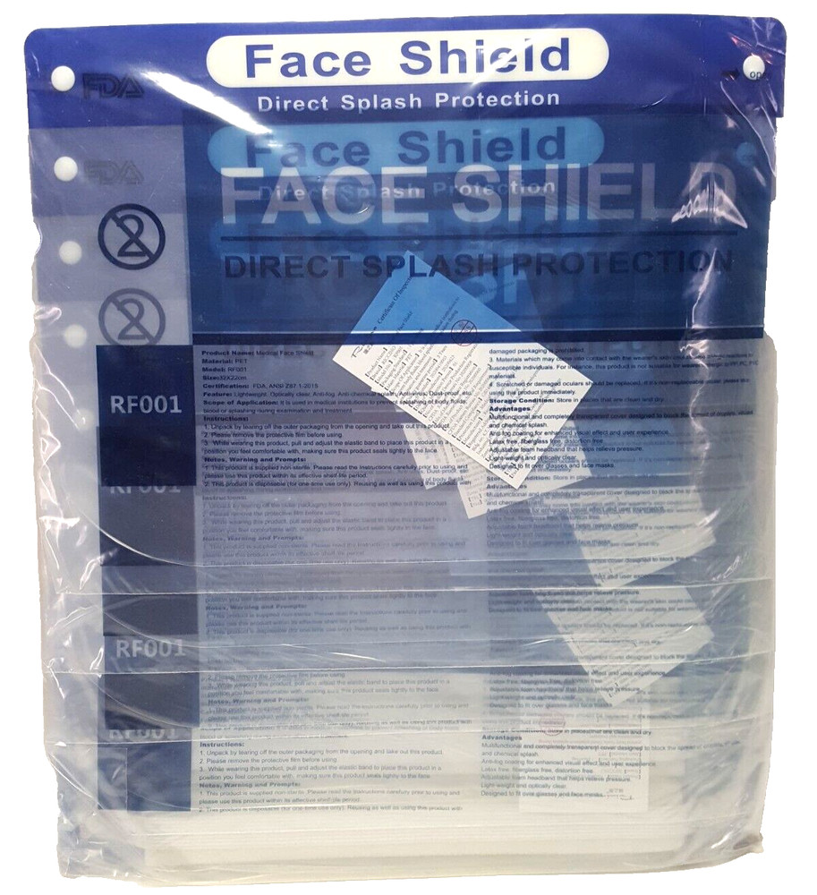 10-pcs Medical Face Shield Screen Safety Protective Eye Splash Proof