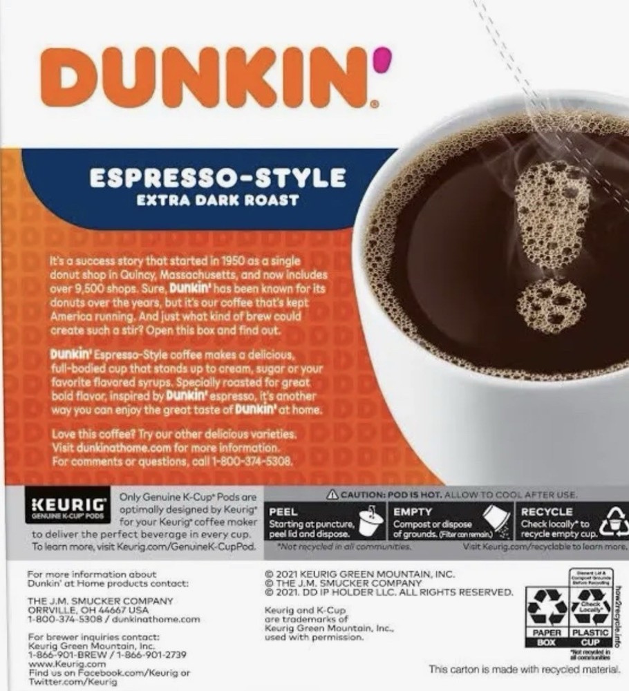 Dunkin Donuts Turtle Love Dark Roast Coffee 10 K-cups