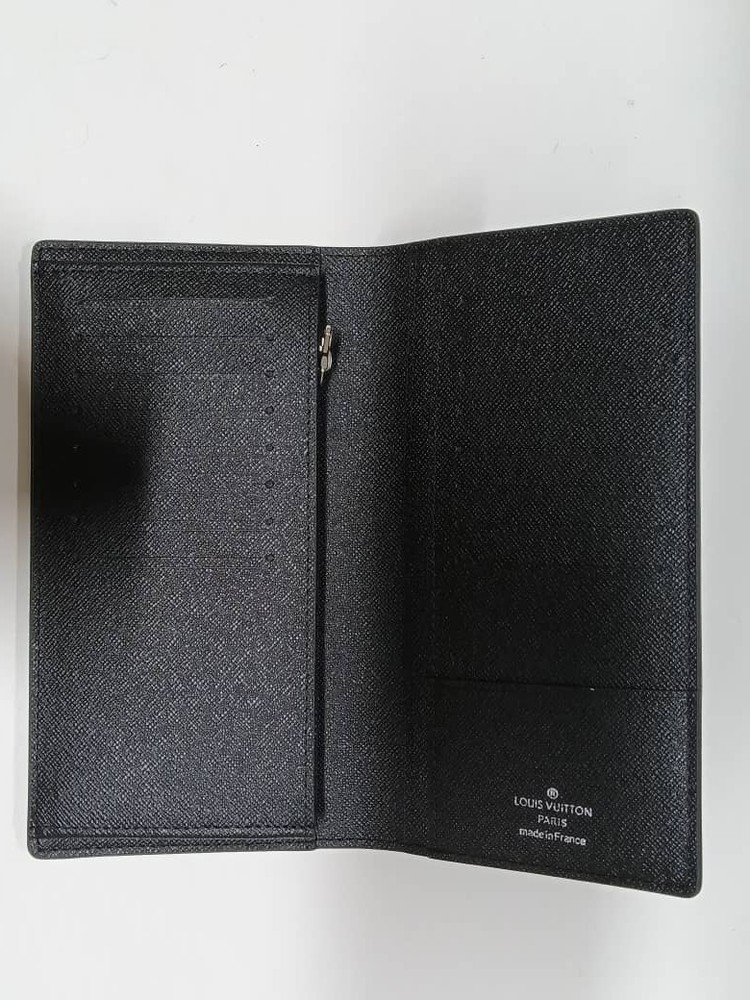 Louis Vuitton Monogram Eclipse Brazza Canvas Long Black Compact Wallet W/Box
