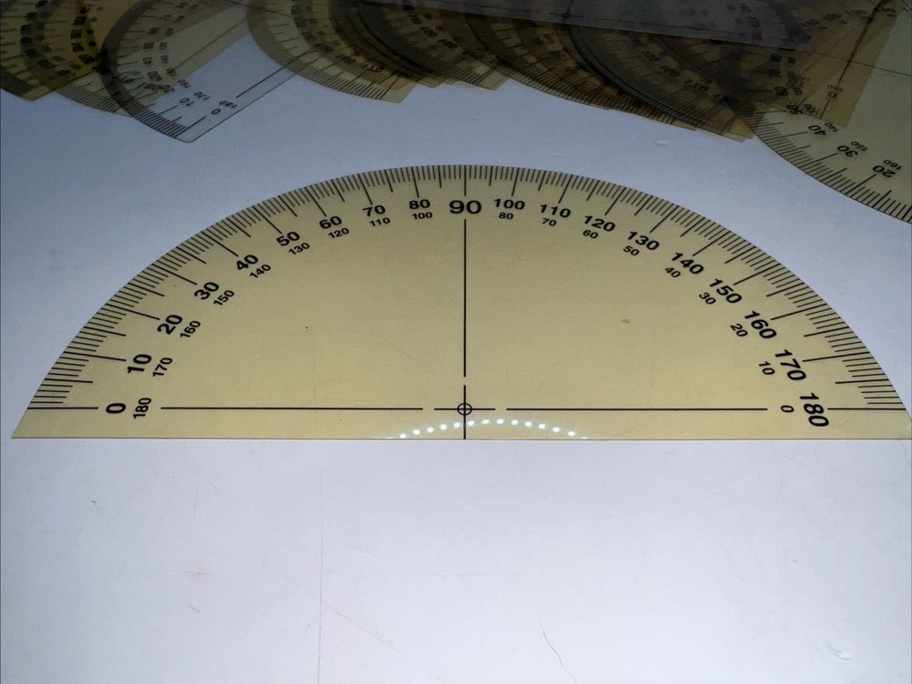 Clear Flexible Plastic 180° Protractor Drafting Tool Class Set of 25