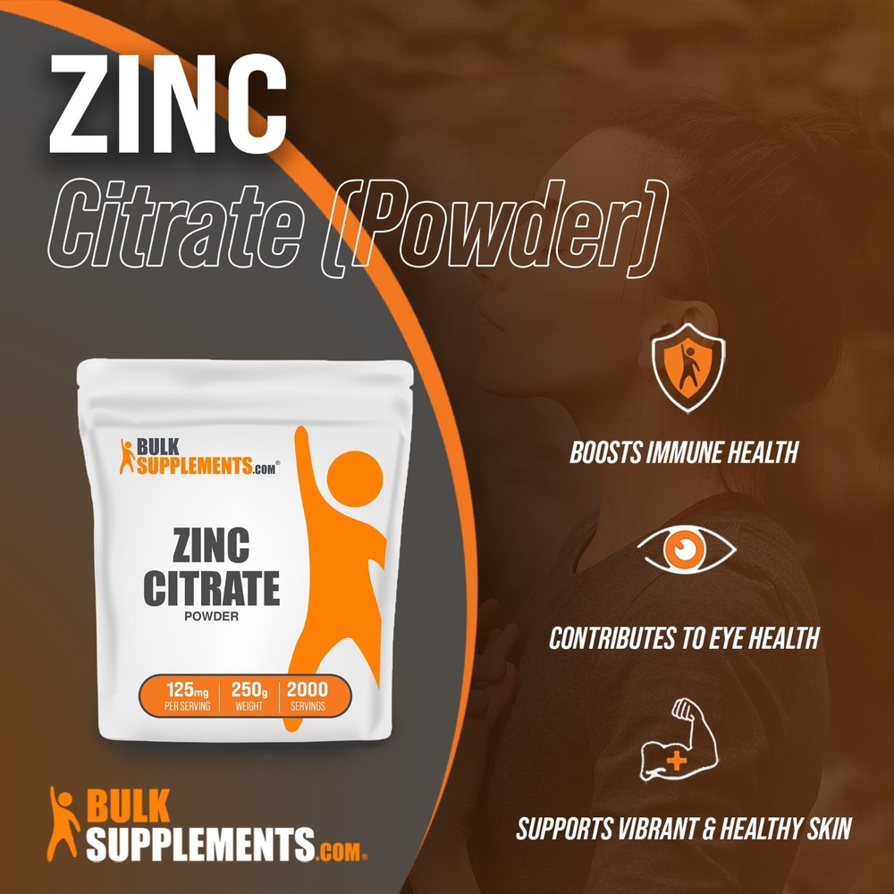 Bulksupplements Zinc Citrate Powder - Supports Thyroid Function