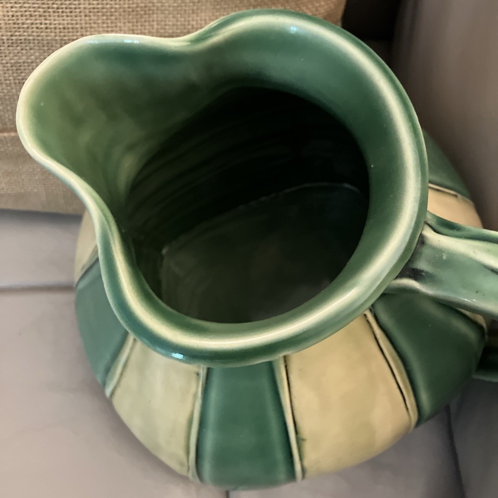 Handmade Art Pottery Pitcher Vase Squared Base Signed