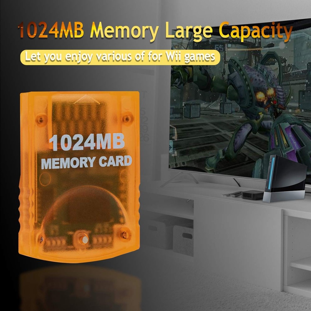 Mcbazel 1024MB(16344 Blocks) Memory Card for Gamecube and Wii Console Orange