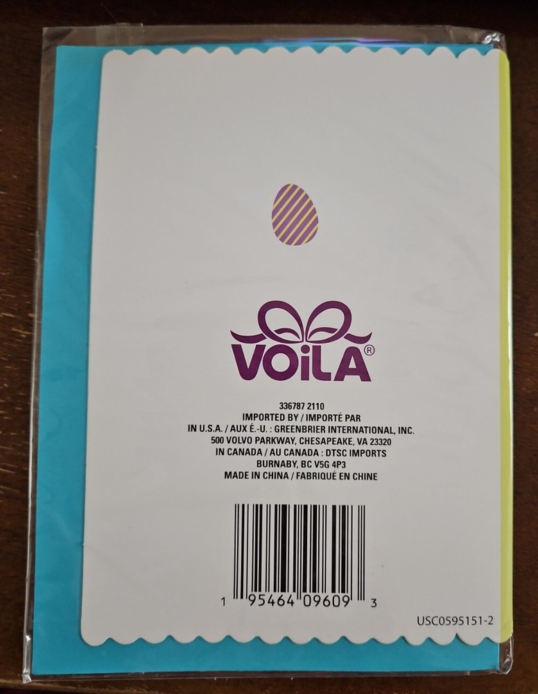 Viola Easter greeting card, dimensional, NIP