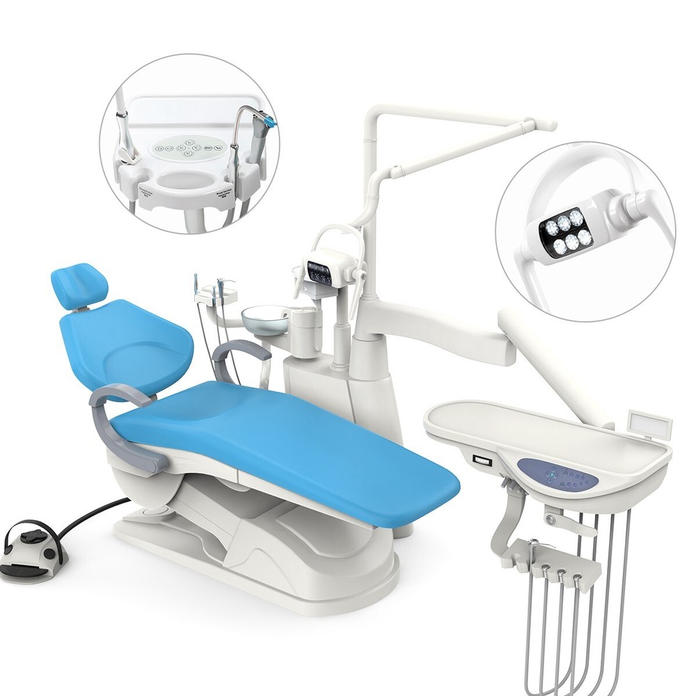 FDA Dental Chair Large Size Unit Computer Controlled DC Motor Luxury PU Leather