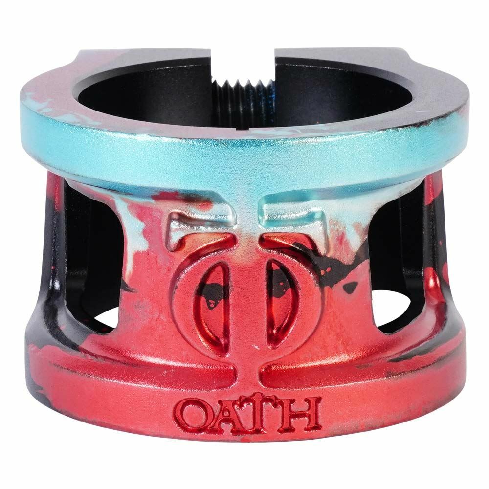 Oath Cage V2 Oversized 2 Bolt Clamp - Black/Teal/Red