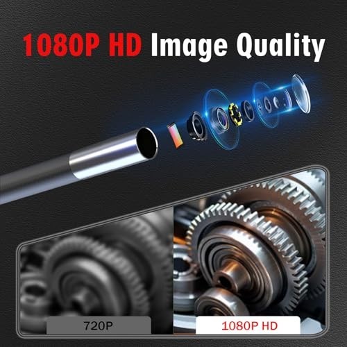 Flexible Articulating Borescope Camera with Light, 5.3FT Endoscope for Engine In