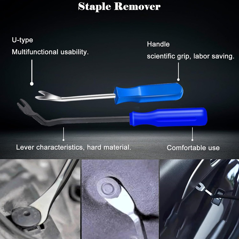 3Pcs Heavy Duty Upholstery and Construction Staple Remover with Tack Puller Tool