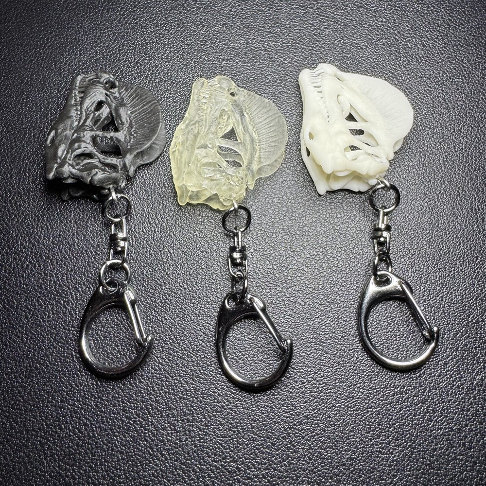 Dilophosaurus | Keychain Skull Replica (Black)