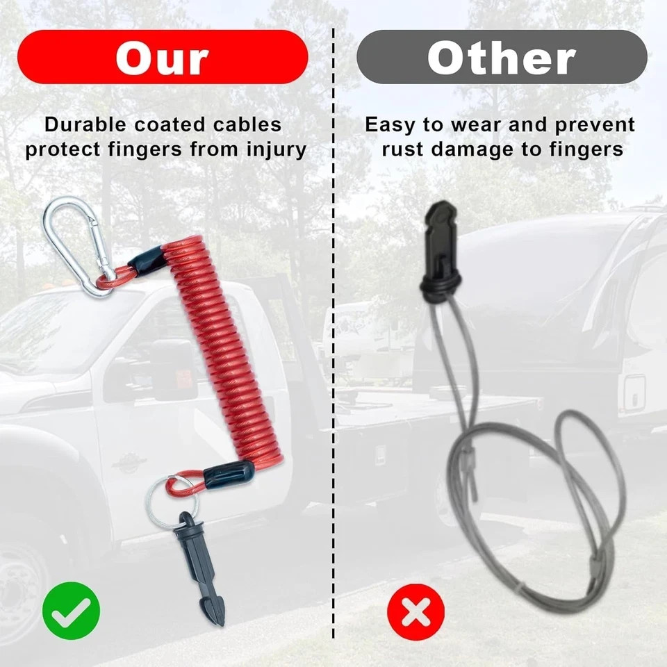 2pcs Trailer Breakaway Cable, 6ft Trailer Emergency Brake Cable, RV Breakaway Ca