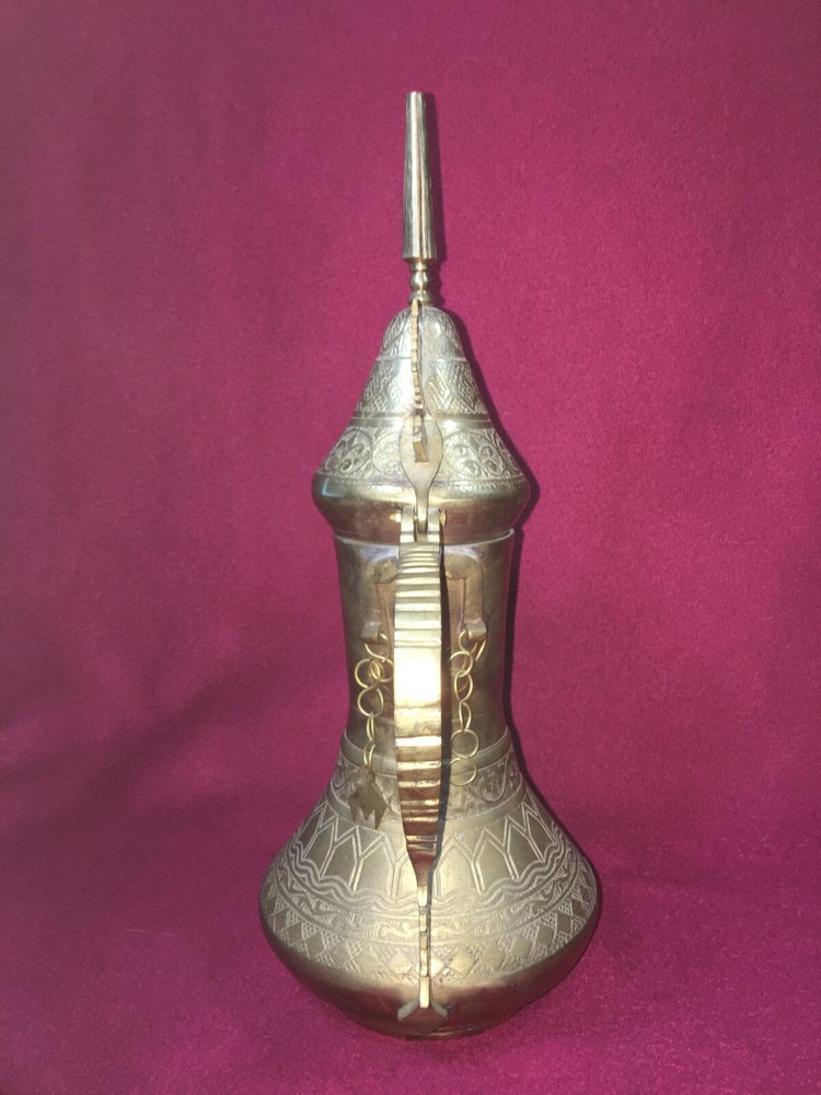 Vintage Middle Eastern Brass Dallah Coffee Pot