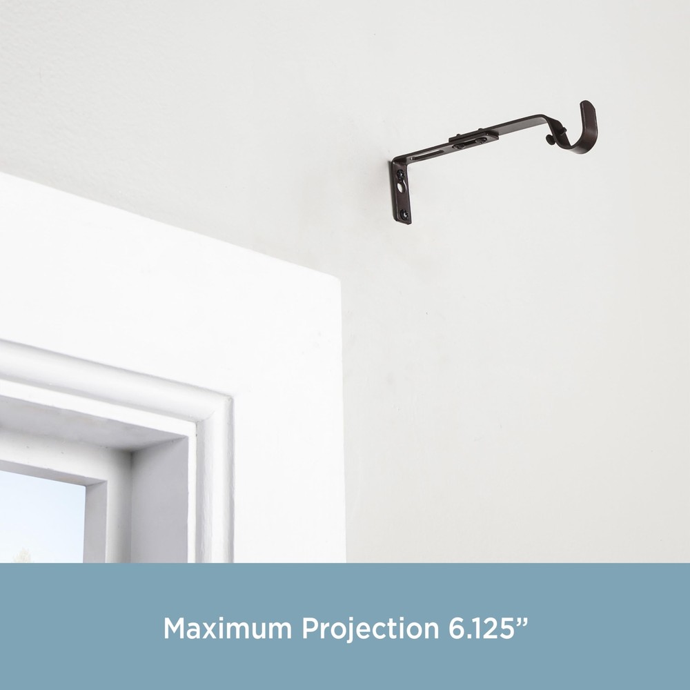 Adjustable Curtain Rod Brackets Mocha 2-Pack