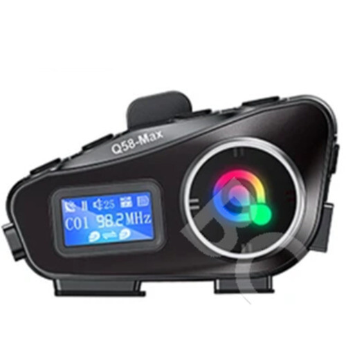 Motorcycle LCD Display Intercom Helmet Bluetooth Headset Music Share Earphone