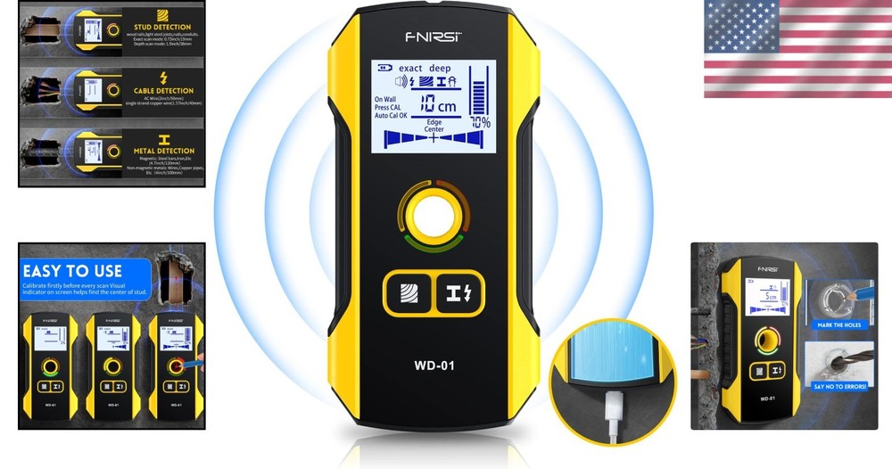 Professional Stud Finder with Auto Calibration & 6-in-1 Detection Modes