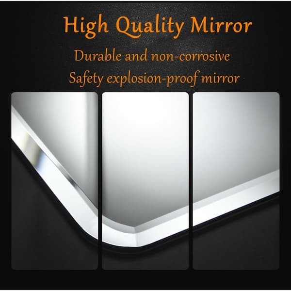 Single Frameless Bathroom Wall Mirror