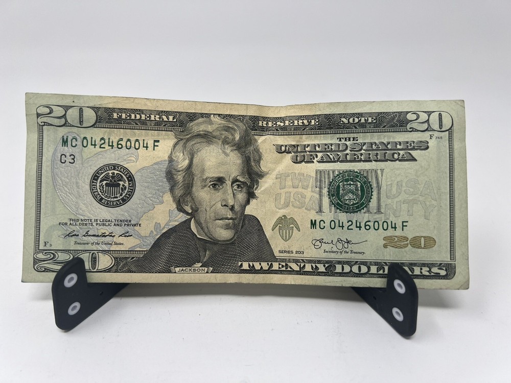 $20 Dollar Bill incomplete Ink stamp on serial number